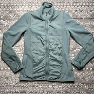 Nike Womens Therma Fit Full Zip Fleece Jacket Size Medium Zip Pockets Sage Green